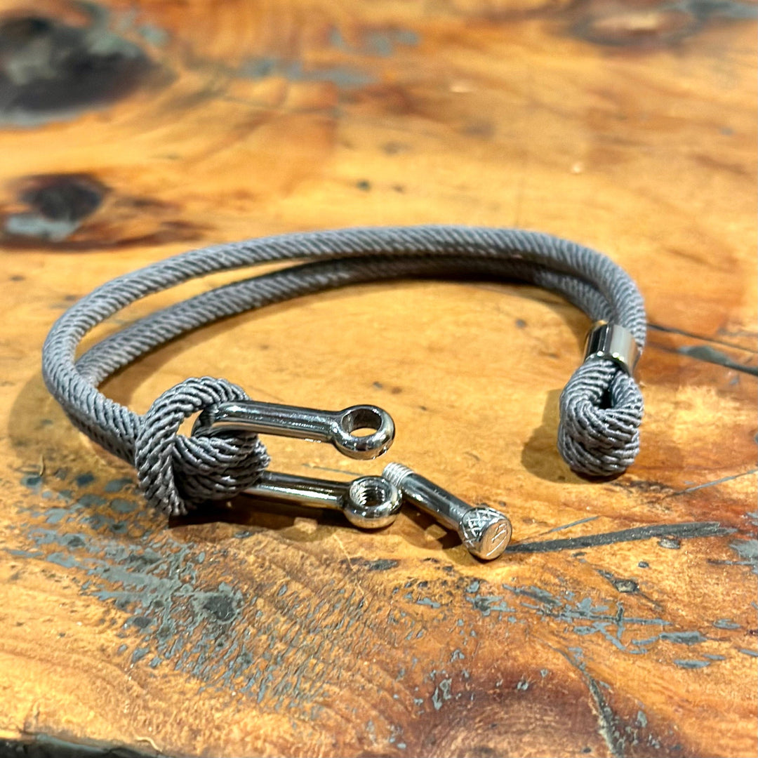 Mathieu Blanchard Bracelets Bracelet Le Nautique en corde grise et acier