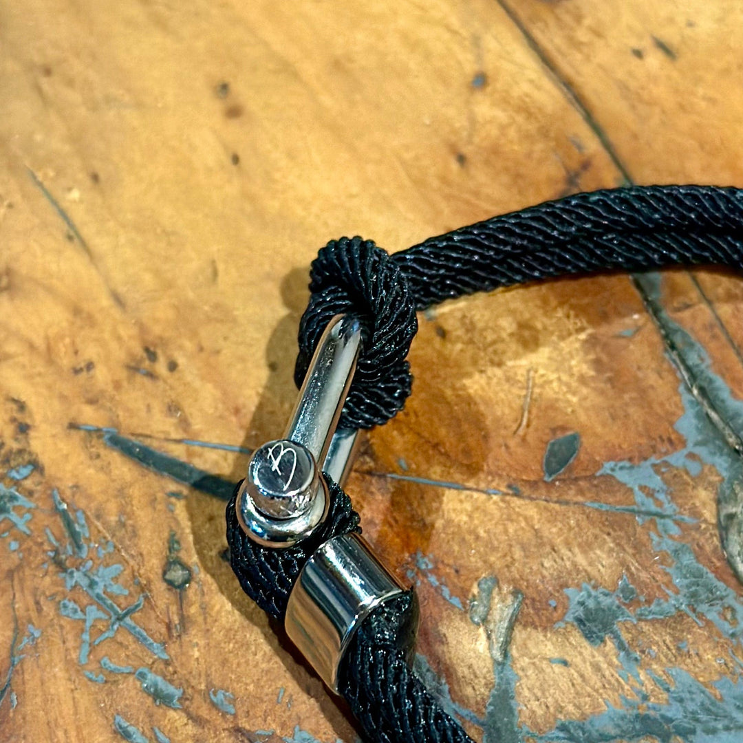Mathieu Blanchard Bracelets Bracelet Le Nautique en corde noir et acier