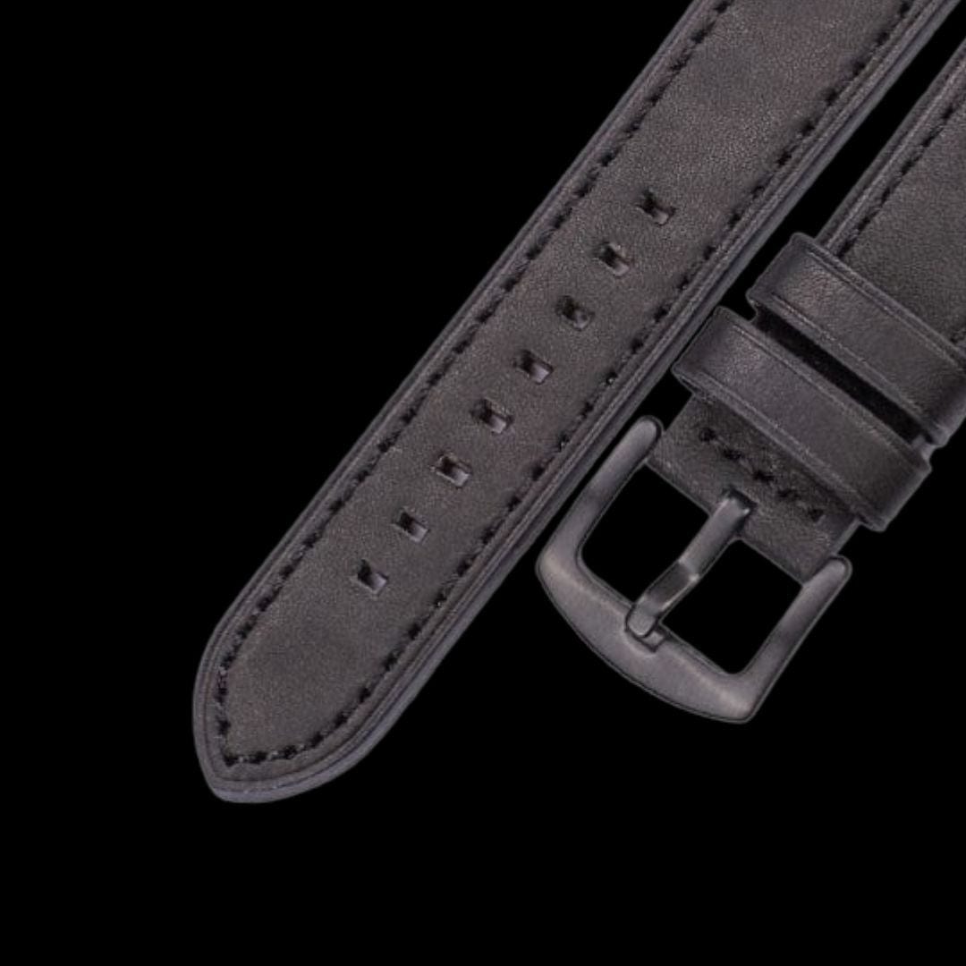 Mathieu Blanchard Bracelets de montre Bracelet de montre en cuir noir -  attache rapide