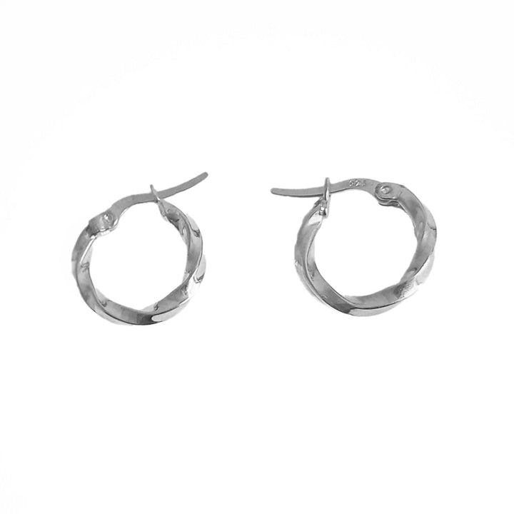 Mathieu Blanchard Chaîne Argent / 15 mm Boucles d'oreilles anneaux 15 ou 20mm minimalistes Torsade en argent sterling