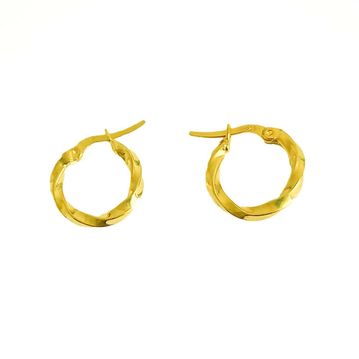Mathieu Blanchard Chaîne Doré / 15 mm Boucles d'oreilles anneaux 15 ou 20mm minimalistes Torsade en argent sterling