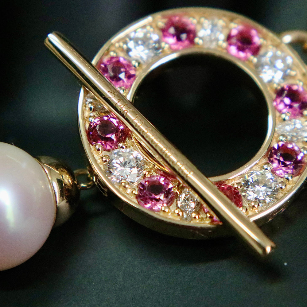 Mathieu Blanchard Colliers Or 14K / 7 pouces Bracelet perles d'eau douce en or jaune 14K serti de tourmalines et diamants