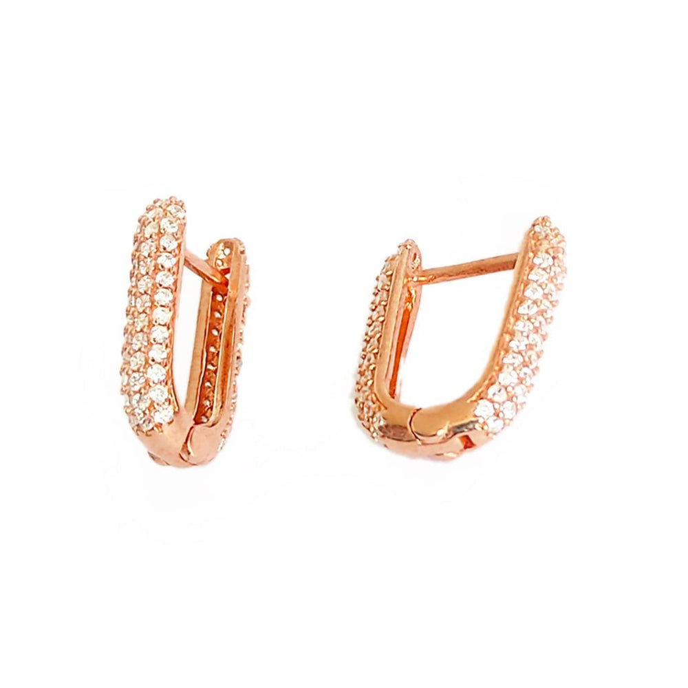 Mathieu Blanchard Rosé Boucles d'oreilles Huggies 15mm Scintillantes en argent sterling