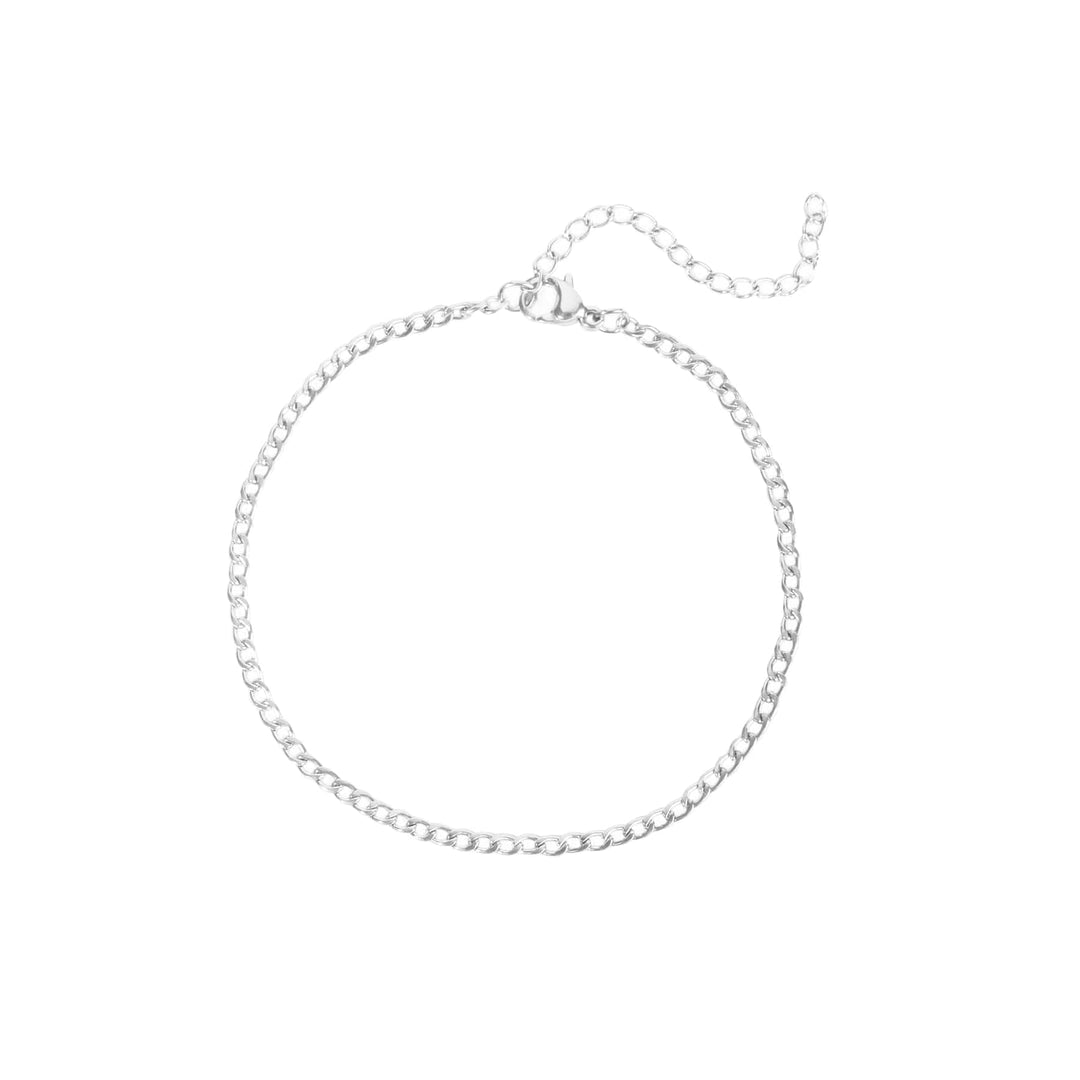 Mia bijoux Bracelets de cheville Bracelet (18 cm + extension de 5 cm) / Argent Chaine Gourmette - Missy 2.5mm en acier 7, 9 ou 18 pouces