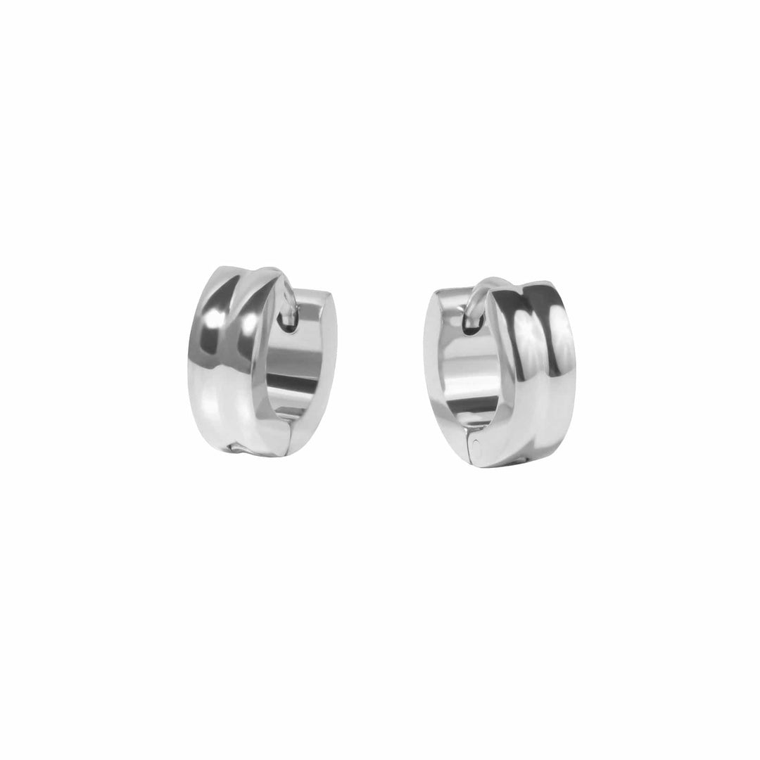 Mia Bijoux Earrings Argent Boucles d'oreilles Huggies Unies 8mm en acier