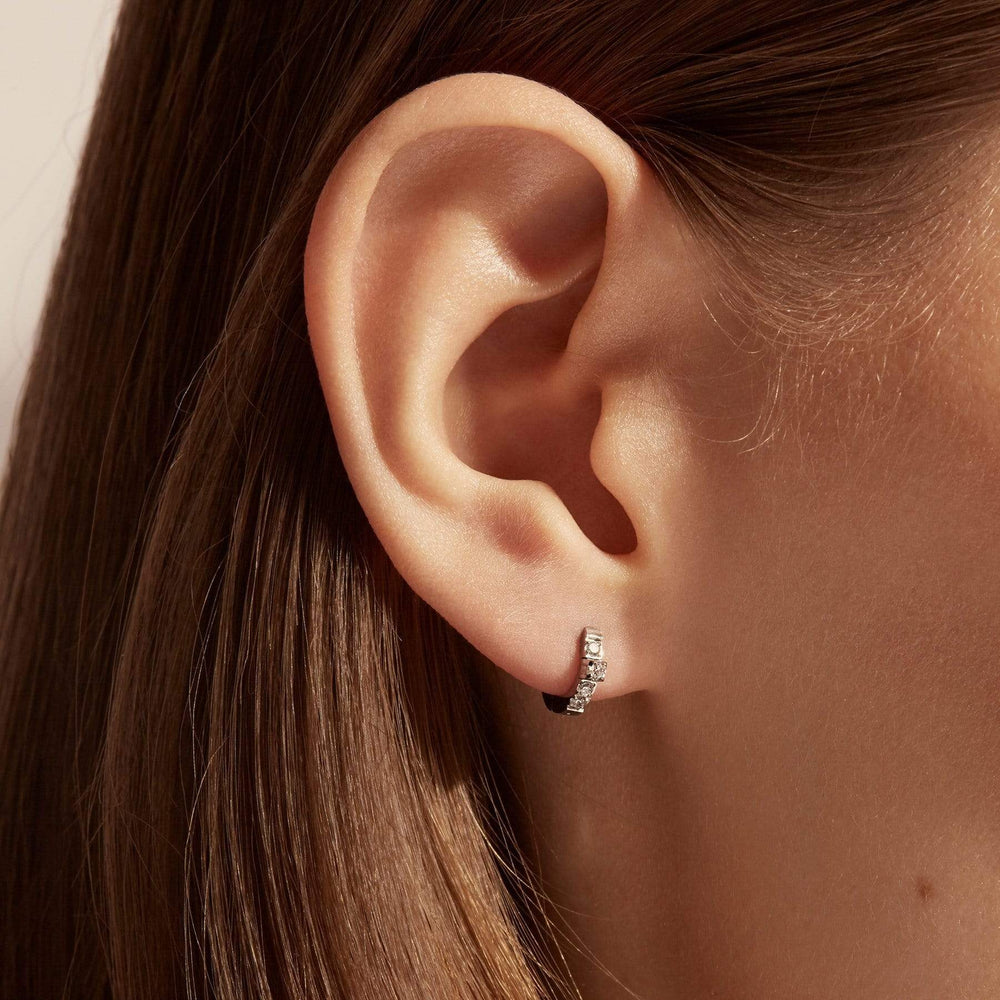 Mia Bijoux Earrings Boucles d'oreilles Huggies 6mm CZ en acier