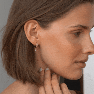 Mia Bijoux Earrings Boucles d'oreilles huggies pendentif cz en acier