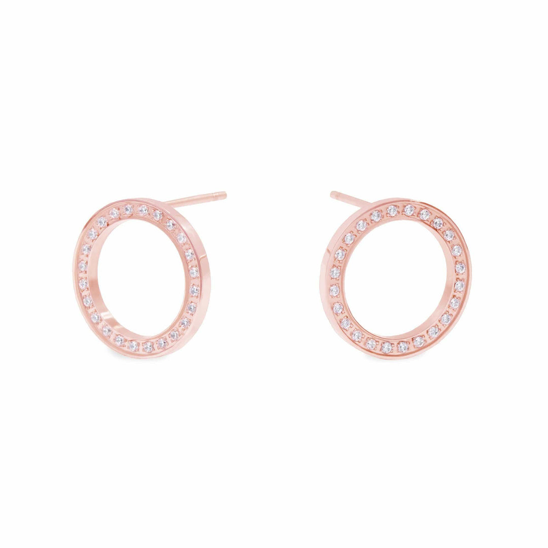 Mia Bijoux Earrings Rosé Boucles d'oreilles Cercles CZ en acier