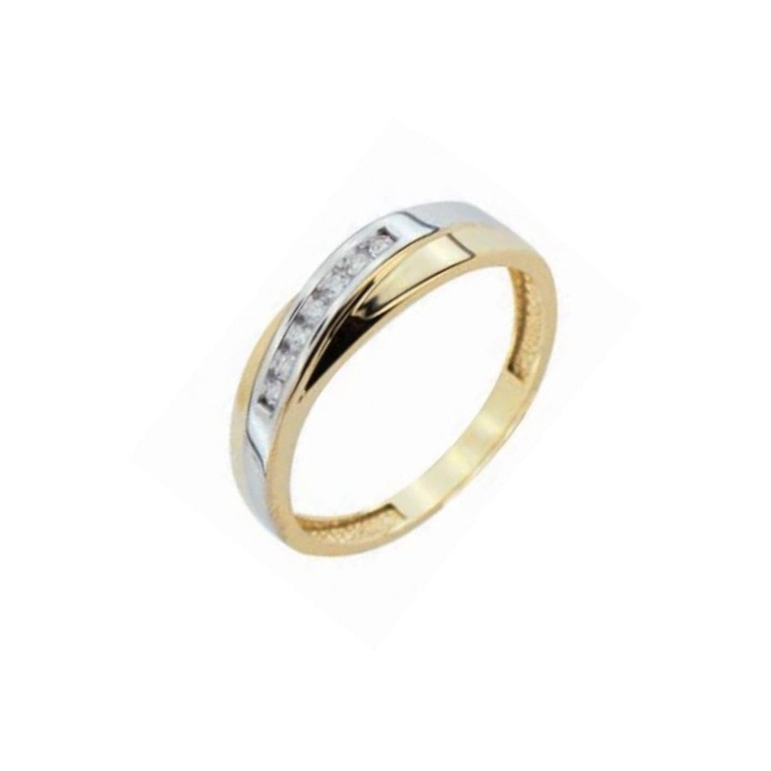 RPM Bague jonc CZ en or jaune 10K
