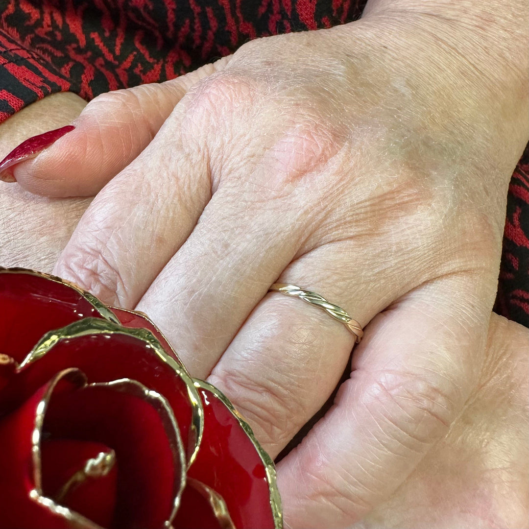 10K Solid Gold Torsade Ring Mathieu Blanchard jewelers Mathieu