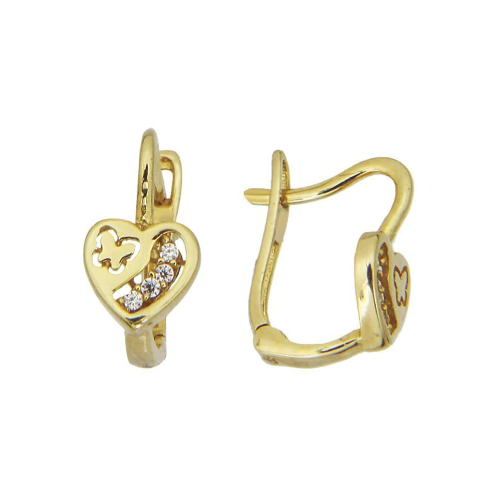 RPM Boucles d'oreilles Coeurs et cz sur or 10K