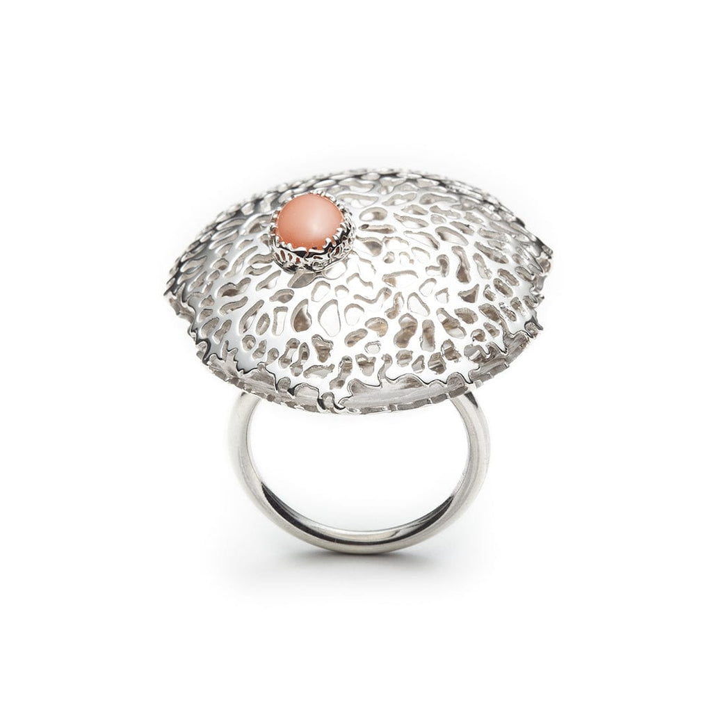 Bague en argent sterling et corail recycl Serafino Mathieu