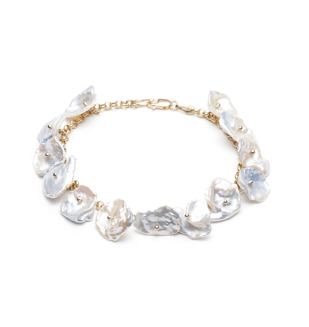 Serafino Bracelet avec perles pétales en or jaune 14K