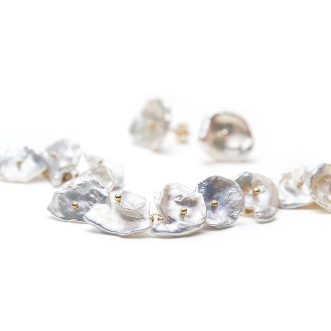 Serafino Bracelet avec perles pétales en or jaune 14K