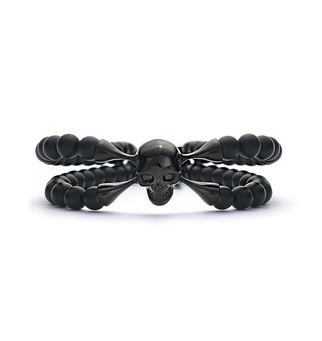 SkeletonHD Noir Bracelet SpiderHD pierres et acier